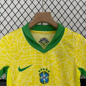 2024 Kids Size Brazil Home Soccer Jersey