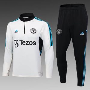 2023/2024 Manchester United Half-Pull Training Suit White Football Shirt 1:1 Thai Quality