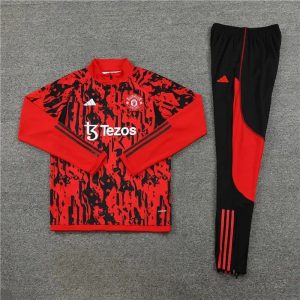 2023/2024 Manchester United Half-Pull Training Suit Red Football Shirt 1:1 Thai Quality