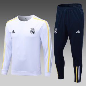 2023/2024 Real Madrid Half-Pull Training Suit White Football Shirt 1:1 Thai Quality