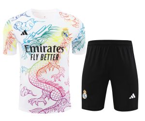 2024/2025 Real Madrid pre-match training Wear Colorful Dragon Jersey+Shorts 1:1 Thai Quality