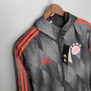 2021/2022 Windbreaker Football Jersey Bayern Munich Black Pattern 1:1 Thai Quality