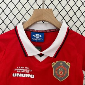 1999/2000 Retro Kids Size Manchester United Home Football Shirt 1:1 Thai Quality