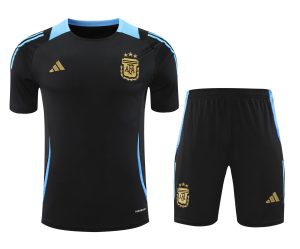 2024 Argentina Pre-match Training Black Shirt+Shorts 1:1 Thai Quality