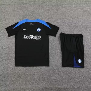 2024/2025 Inter Milan pre-match training Black Shirt+Shorts 1:1 Thai Quality