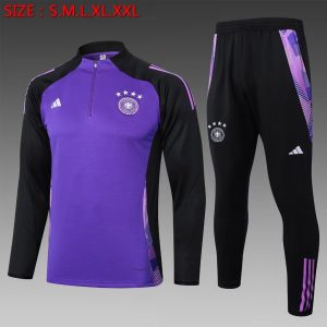 2024 Germany Half-Pull Training Suit Purple Football Shirt 1:1 Thai Quality