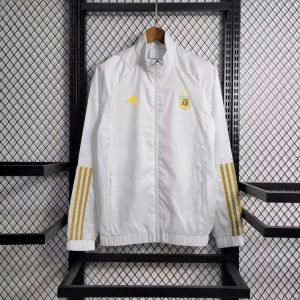 2023/2024 Argentina White Windbreaker Yellow Edge Soccer Jersey