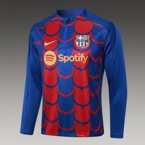 2024/2025 Barcelona Half-Pull Training Suit Red-Blue Football Shirt 1:1 Thai Quality