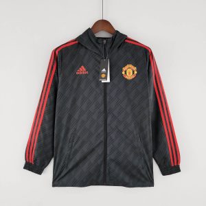 2022/2023 Manchester United Windbreaker Black Red Edge