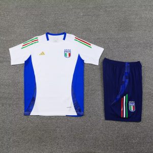 2024 Italy Pre-match training White Shirt+Shorts 1:1 Thai Quality