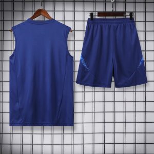 2024 Italy Pre-match training Blue Jersey+Shorts 1:1 Thai Quality