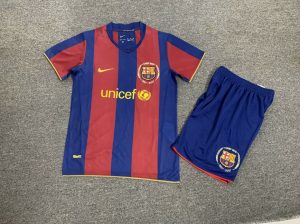 2007/2008 Retro Kids Size Barcelona Home  Football Shirt  1:1 Thai Quality