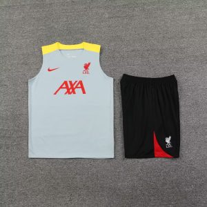 2024/2025 Liverpool Pre-match Training Grey Jersey+Shorts  1:1 Thai Quality