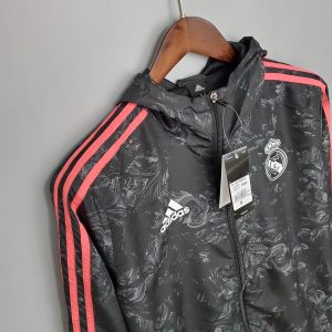 2021/2022 Real Madrid Jersey Windbreaker Black Pattern