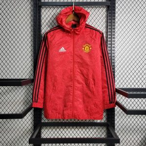 2023/2024 Manchester United Windbreaker Red Black Edge