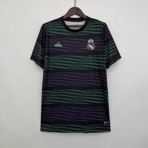 2023/2024 Real Madrid Training Wear Green And Purple Stripes Football Shirt