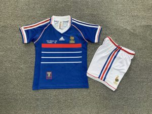 1998 Retro Kids Size France Home Football Shirt