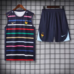 2024 France pre-match training Color Pattern Jersey+Shorts 1:1 Thai Quality