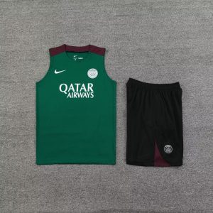 2024/2025 Psg Paris Saint-Germain pre-match training Green Jersey+Shorts 1:1 Thai Quality