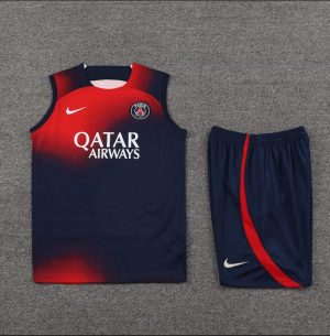 2023/2024 Psg Paris Saint-Germain pre-match training Black Jersey+Shorts