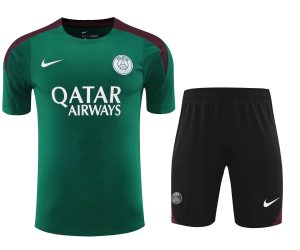 2024/2025 Psg Paris Saint-Germain pre-match training Green Shirt+Shorts 1:1 Thai Quality