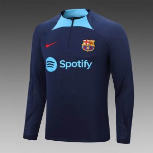 2022/2023 Barcelona Half-Pull Training Suit Dark Blue Jersey