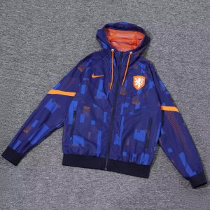 2024 Netherlands Windbreaker Blue Soccer Jersey