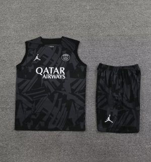 2023/2024 Psg Paris Saint-Germain pre-match training Black Jersey+Shorts 1:1 Thai Quality