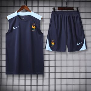 2024 France pre-match training Blue Jersey+Shorts 1:1 Thai Quality