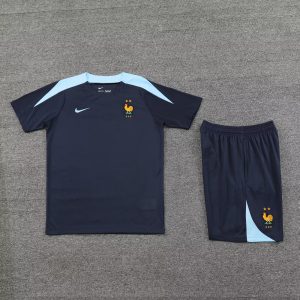 2024 France pre-match training Blue Shirt+Shorts 1:1 Thai Quality