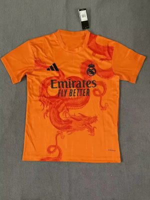 2024/2025 Real Madrid Chinese Dragon Orange Football Shirt 1:1 Thai Quality