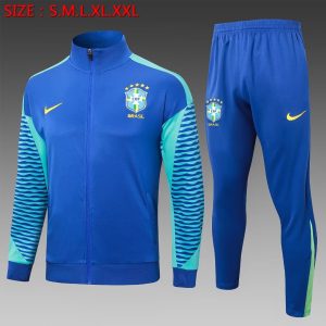 2024 Spain Long Zipped Jacket Blue Football Shirt 1:1 Thai Quality