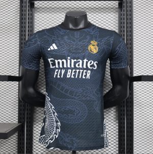 2024/2025 Player Version Real Madrid Black Chinese Dragon Football Shirt 1:1 Thai Quality