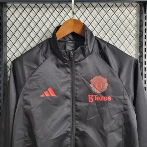 2023/2024 Manchester United Windbreaker Black Red Edge