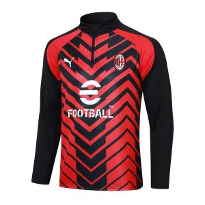 2023/2024 AC Milan Half-Pull Training Suit Red Soccer Jersey 1:1 Thai Quality