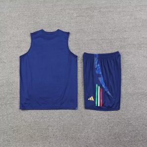 2024 Italy Pre-match training Blue Jersey+Shorts 1:1 Thai Quality