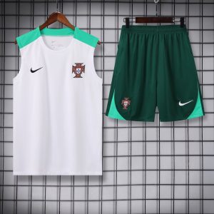 2024 Portugal Pre-match Training White Jersey+Shorts 1:1 Thai Quality