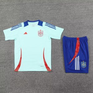 2024 Spain pre-match training Light Blue Shirt+Shorts 1:1 Thai Quality