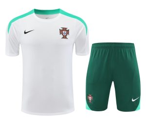 2024 Portugal Pre-match Training White Shirt+Shorts 1:1 Thai Quality