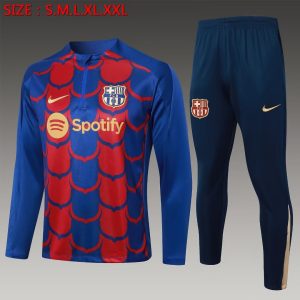 2024/2025 Barcelona Half-Pull Training Suit Red-Blue Football Shirt 1:1 Thai Quality