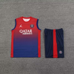 2024/2025 Psg Paris Saint-Germain pre-match training Red-Blue Jersey+Shorts 1:1 Thai Quality