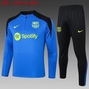 2024/2025 Barcelona Half-Pull Training Suit Blue Football Shirt 1:1 Thai Quality