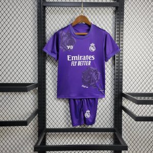 2024/2025 Kids Size Real Madrid Purple Y-3 Special Edition Football Shirt 1:1 Thai Quality