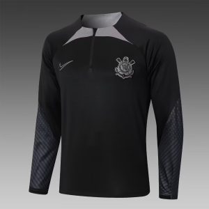 2024/2025 Corinthians Half-Pull Training Suit Black Football Shirt 1:1 Thai Quality