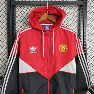 2023/2024 Manchester United Windbreaker Red Black Football Jersey