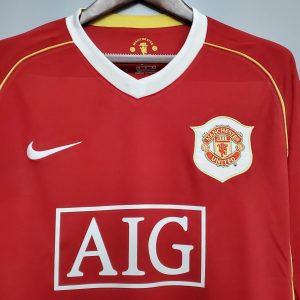 2006-2007 Retro Long Sleeve Manchester United Home Football Shirt 1:1 Thai Quality