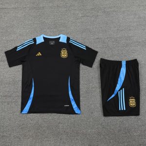 2024 Argentina Pre-match Training Black Shirt+Shorts 1:1 Thai Quality