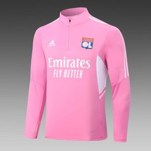 2022/2023 Lyon Half-Pull Training Suit Pink Football Shirt