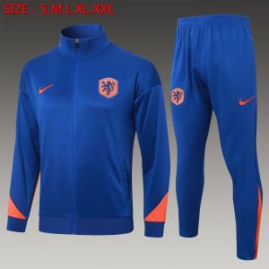 2024 Netherlands Long Zipped Jacket Blue Football Shirt 1:1 Thai Quality