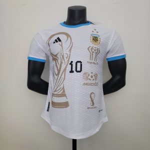 2022 Player Version Argentina National Team Hercules Cup Commemorative Edition White Jersey